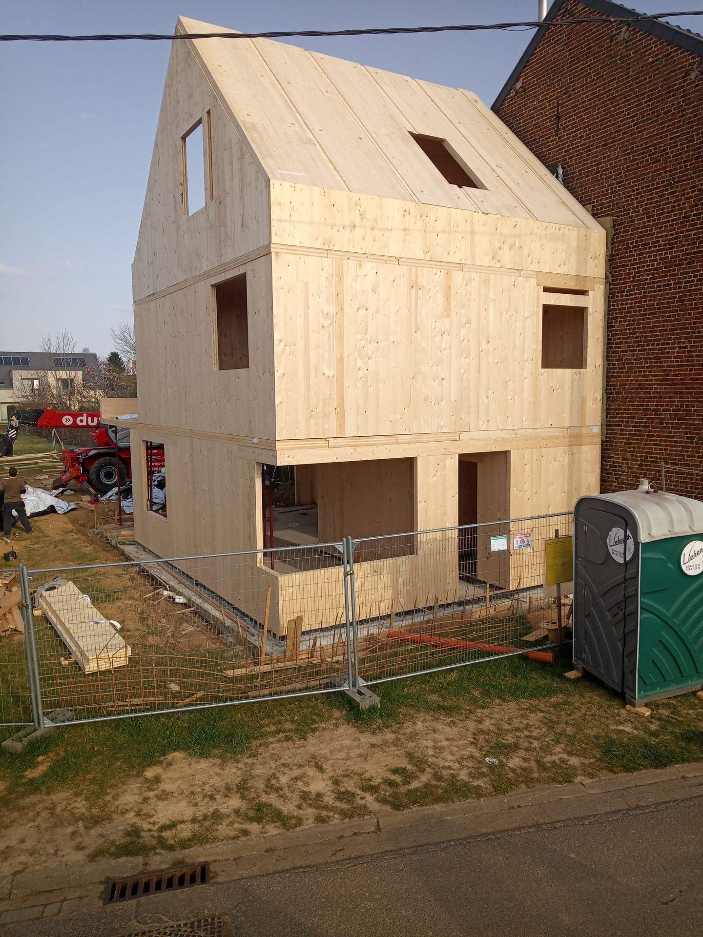 CLT panelen op een werf